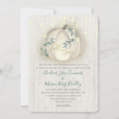 Herfst in Love White Pumpkin & Lights Rustic Weddi Kaart (Voorkant)