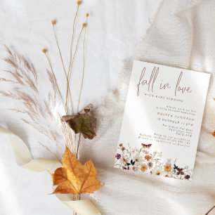 Herfst in Love Wild Flowers Floral Baby shower Kaart