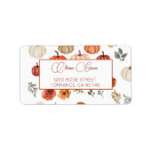 Herfst In Love Wildflower Patterlabel Etiket (Voorkant)