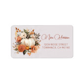 Herfst In Love Wildflower Patterlabel Etiket (Voorkant)