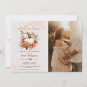 Herfst In Love Wildflower Pattern Baby shower Foto Kaart (Voorkant)