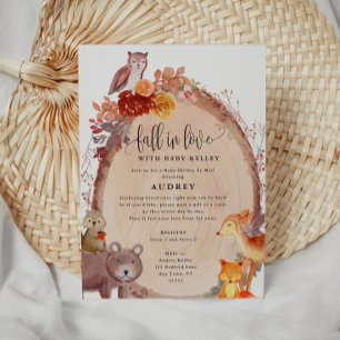 Herfst in Love Woodland Animals, Baby shower per m Kaart