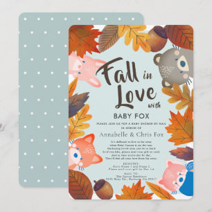 Herfst in Love Woodland Animals Blue Shower per Ma Kaart