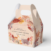 Herfst in Love Woodland Animals, Rustisch Baby sho Bedankdoosjes (Achterkant)