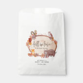 Herfst in Love Woodland Animals, Rustisch Baby sho Bedankzakje (Voorkant)