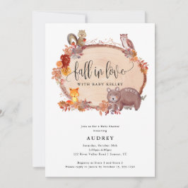 Herfst in Love Woodland Animals, Rustisch Baby sho Kaart