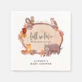 Herfst in Love Woodland Animals, Rustisch Baby sho Servet (Voorkant)