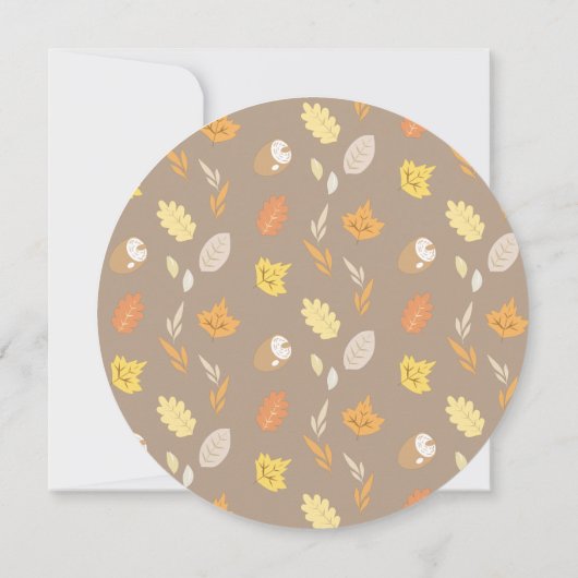 Herfst in Love Woodland Animals Virtual Baby showe Kaart (Achterkant)