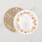 Herfst in Love Woodland Animals Virtual Baby showe Kaart (Voorkant / Achterkant)