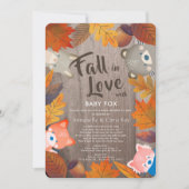 Herfst in Love Woodland Animals Wood Shower per po Kaart (Voorkant)