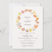 Herfst in Love Woodland Animals Wreated Baby showe Kaart (Voorkant)