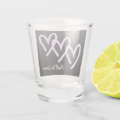 Herfst In Love Zwart Hart Shot Glass Glas (Achterkant)