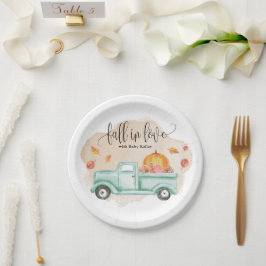 Herfst in LoveFarm Truck Baby shower Dessert Papieren Bordje