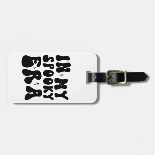 Herfst  In Mijn Spooky Era Retro Halloween Bagagelabel (Voorkant horizontaal)