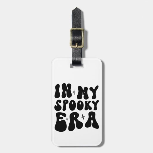 Herfst  In Mijn Spooky Era Retro Halloween Bagagelabel (Voorkant verticaal)