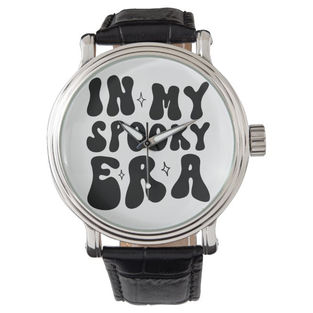 Herfst  In Mijn Spooky Era Retro Halloween Horloge (Voorkant)