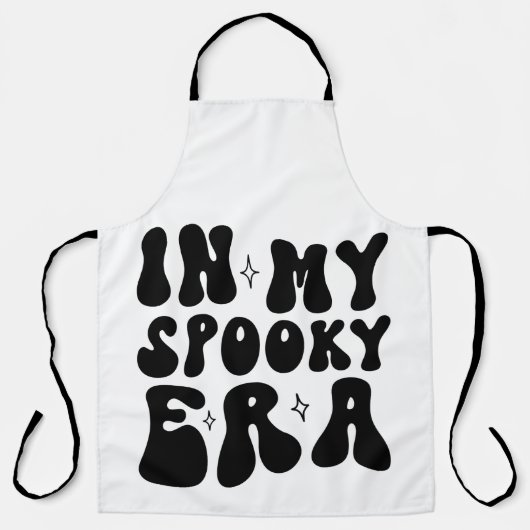 Herfst  In Mijn Spooky Era Retro Halloween Schort (Voorkant)