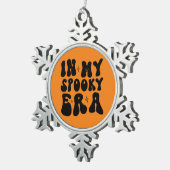 Herfst In Mijn Spooky Era Retro Halloween Tin Sneeuwvlok Ornament (Rechts)