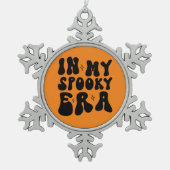 Herfst In Mijn Spooky Era Retro Halloween Tin Sneeuwvlok Ornament (Voorkant)