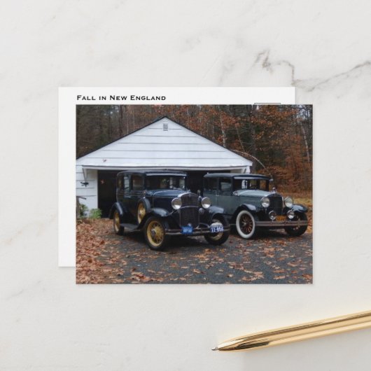 Herfst in New England Feestdagenkaart (Voorkant / Achterkant in situ)