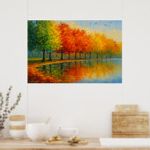 Herfst in New England Landschap Poster (Keuken)