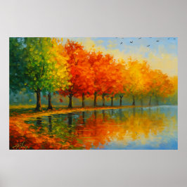 Herfst in New England Landschap Poster