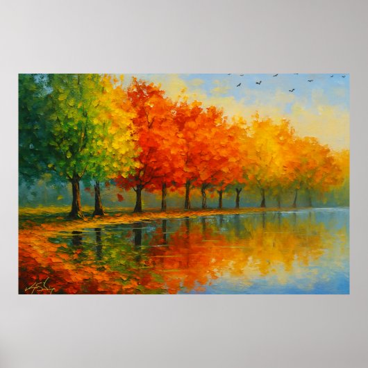 Herfst in New England Landschap Poster (Voorkant)