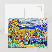 Herfst in New England, schilderkunst Briefkaart (Voorkant / Achterkant)