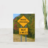 Herfst in New Hampshire Moose Crossing verkeersbor Kaart (Voorkant)