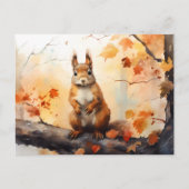 Herfst in NY / Waterverf eekhoorn in Central Park Briefkaart (Voorkant)