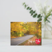 Herfst in Ohio Curvy Road herfstgebladerte Briefkaart (Staand voorkant)