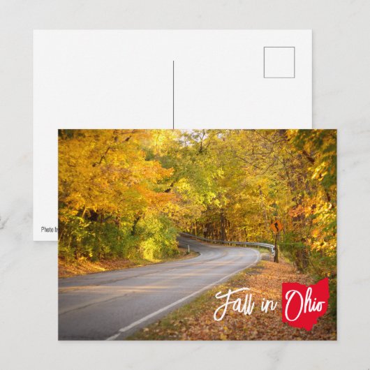 Herfst in Ohio Curvy Road herfstgebladerte Briefkaart (Voorkant / Achterkant)