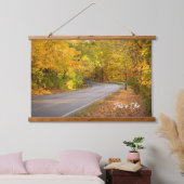 Herfst in Ohio Curvy Road herfstgebladerte Hangend Wandkleed (Slaapkamer)
