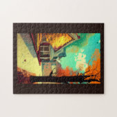 Herfst in oktober naar huis door gouden bomen legpuzzel (Horizontaal)