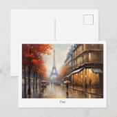 Herfst in Parijs Frankrijk Briefkaart (Voorkant / Achterkant)