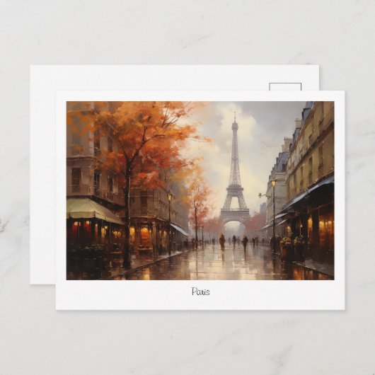 Herfst in Parijs Frankrijk Briefkaart (Voorkant / Achterkant)