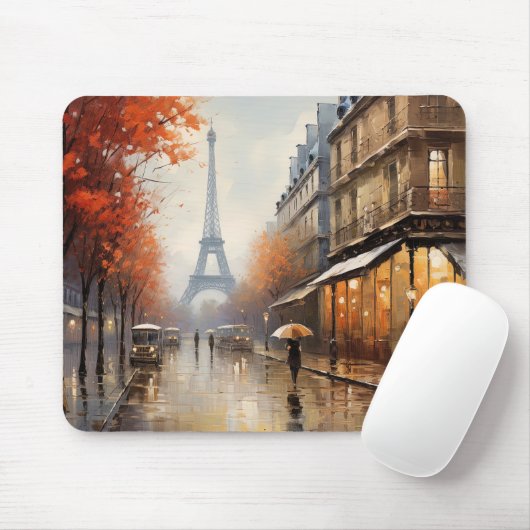 Herfst in Parijs Frankrijk Muismat (Met muis)