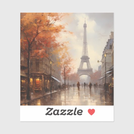 herfst in Parijs Frankrijk Sticker (Vel)
