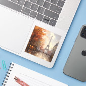 herfst in Parijs Frankrijk Sticker (Laptop met iPhone)