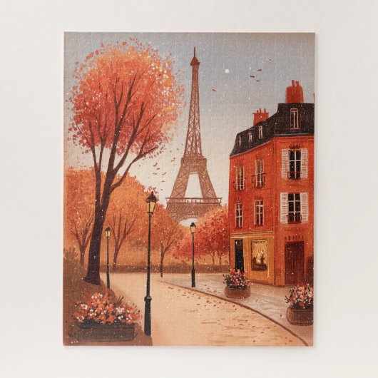 Herfst in Parijs herfstbladeren Legpuzzel (Verticaal)