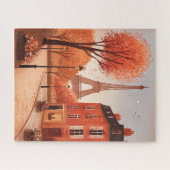 Herfst in Parijs herfstbladeren Legpuzzel (Horizontaal)
