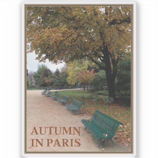 herfst in Parijs Sticker (Voorkant)