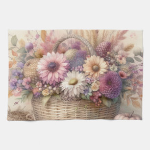 Herfst in pastelkleuren waterverf schilderij theedoek