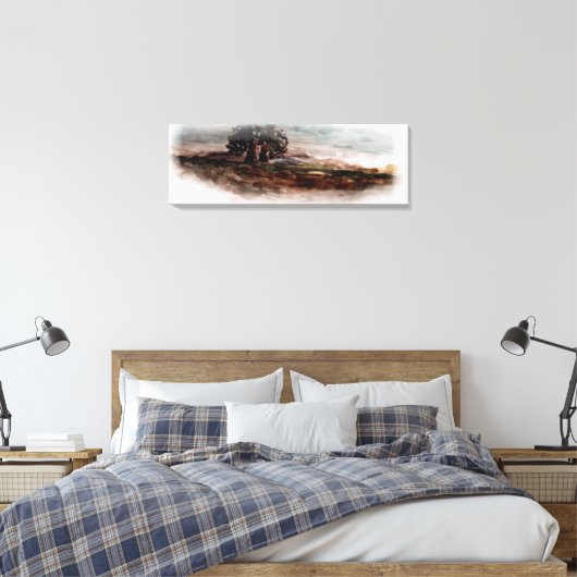 Herfst in Platteland Waterverf Landschap Canvas Afdruk (Insitu (Slaapkamer))