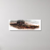 Herfst in Platteland Waterverf Landschap Canvas Afdruk (Voorkant)