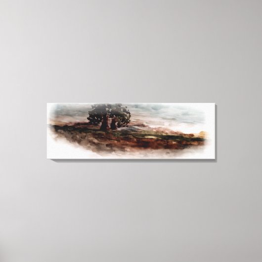 Herfst in Platteland Waterverf Landschap Canvas Afdruk (Voorkant)