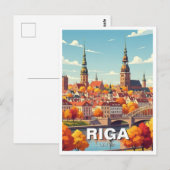 Herfst in Riga Letland Reis Briefkaart (Voorkant / Achterkant)