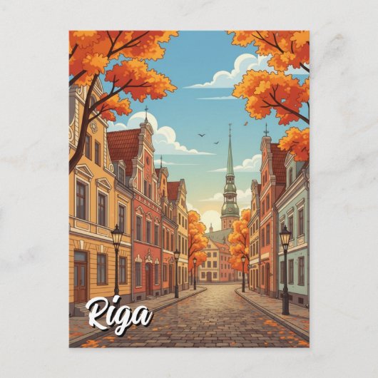Herfst in Riga Letland Reizen Briefkaart (Voorkant)