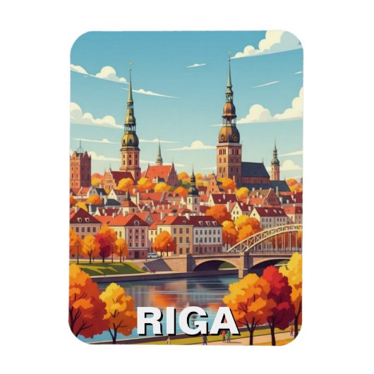 Herfst in Riga Letland Reizen Magneet (Verticaal)