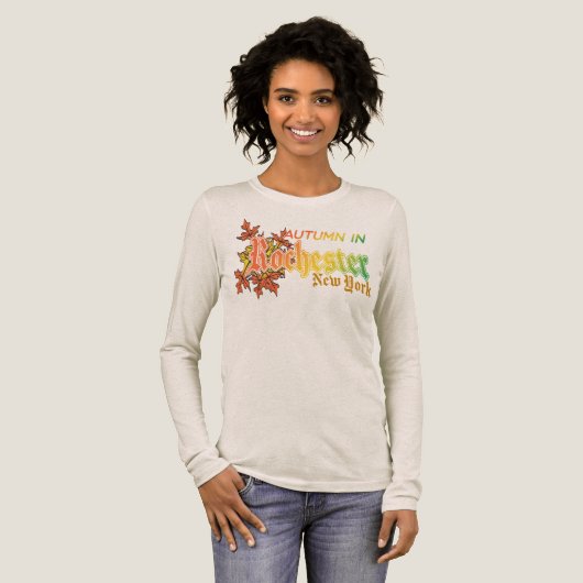 Herfst in Rochester New York met herfstbladeren Tri-Blend Shirt (Voorkant)